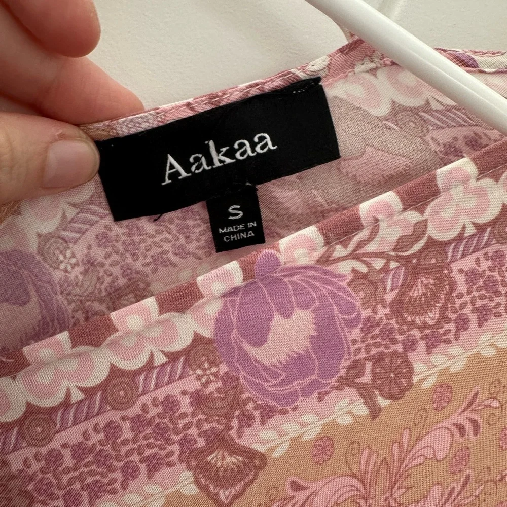 Aakaa Pink and Purple Floral Dress - Picture 3 of 3